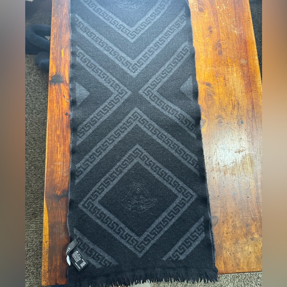 Versace Scarf Black & Gray 58”